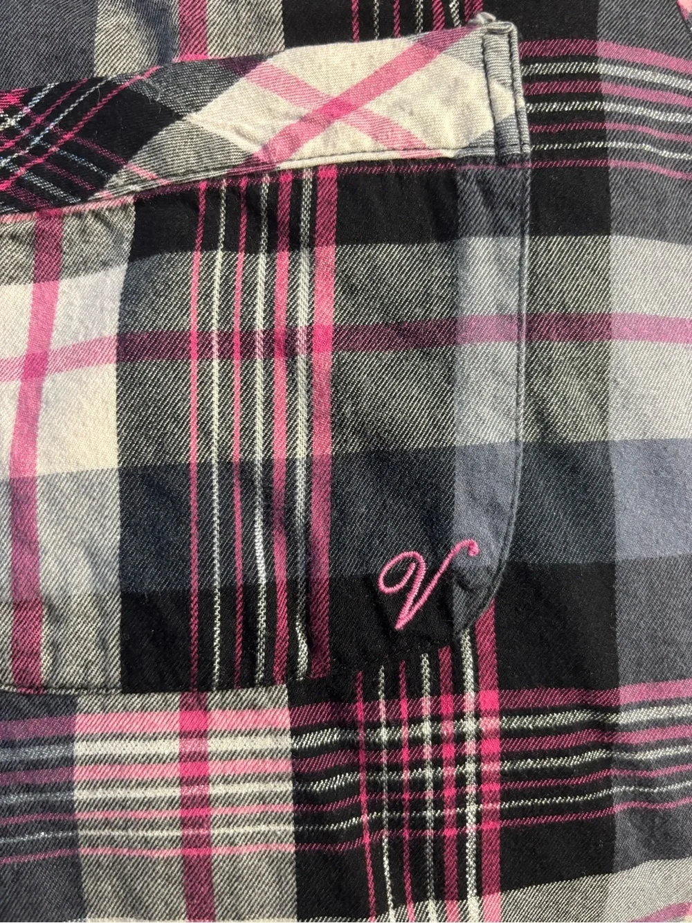 Victoria's Secret  Plaid Pajama Set - Black, Gray & Pink